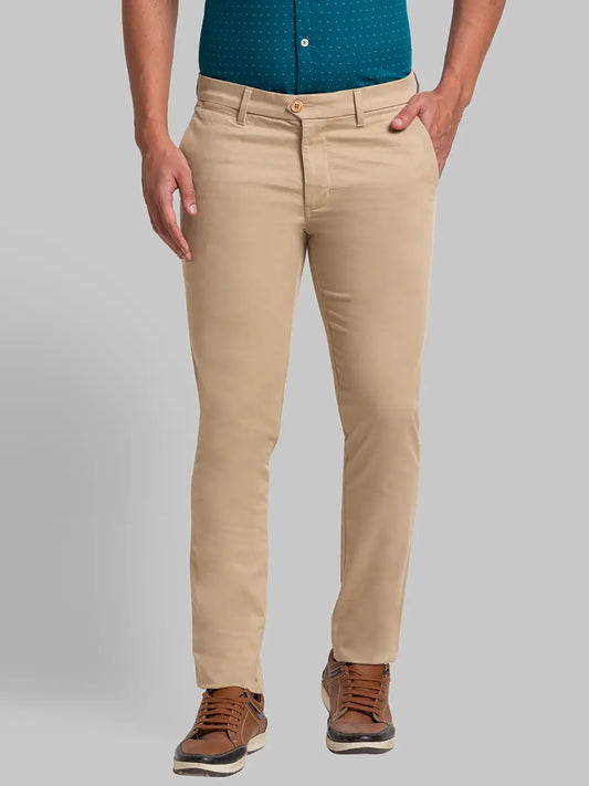 Men Super Slim Fit Green Trouser