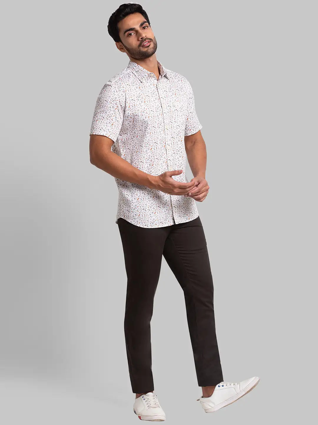 Men Super Slim Fit Grey Trouser