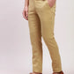 Parx Men Blue Solid Low Rise Tapered Fit Cotton Blend Trousers