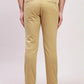 Parx Men Blue Solid Low Rise Tapered Fit Cotton Blend Trousers
