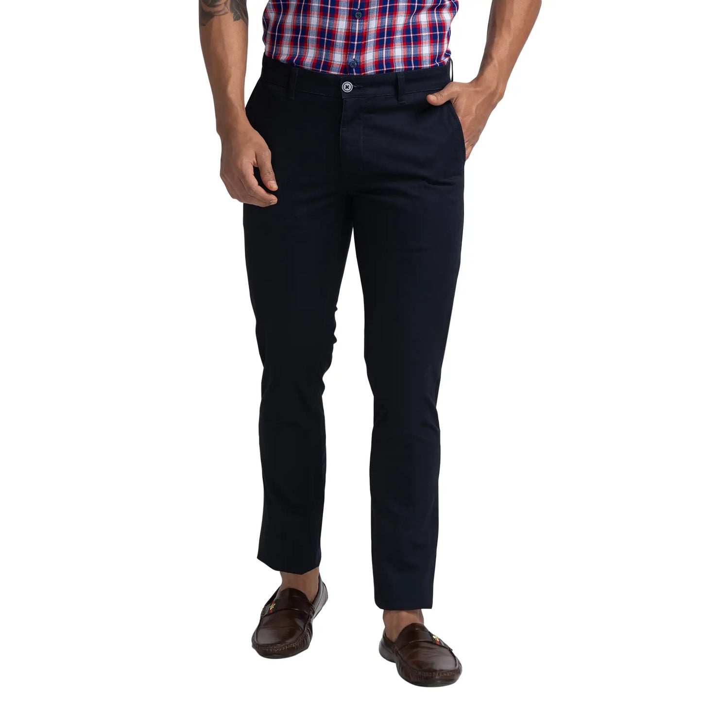 Men Slim Fit Red Trouser