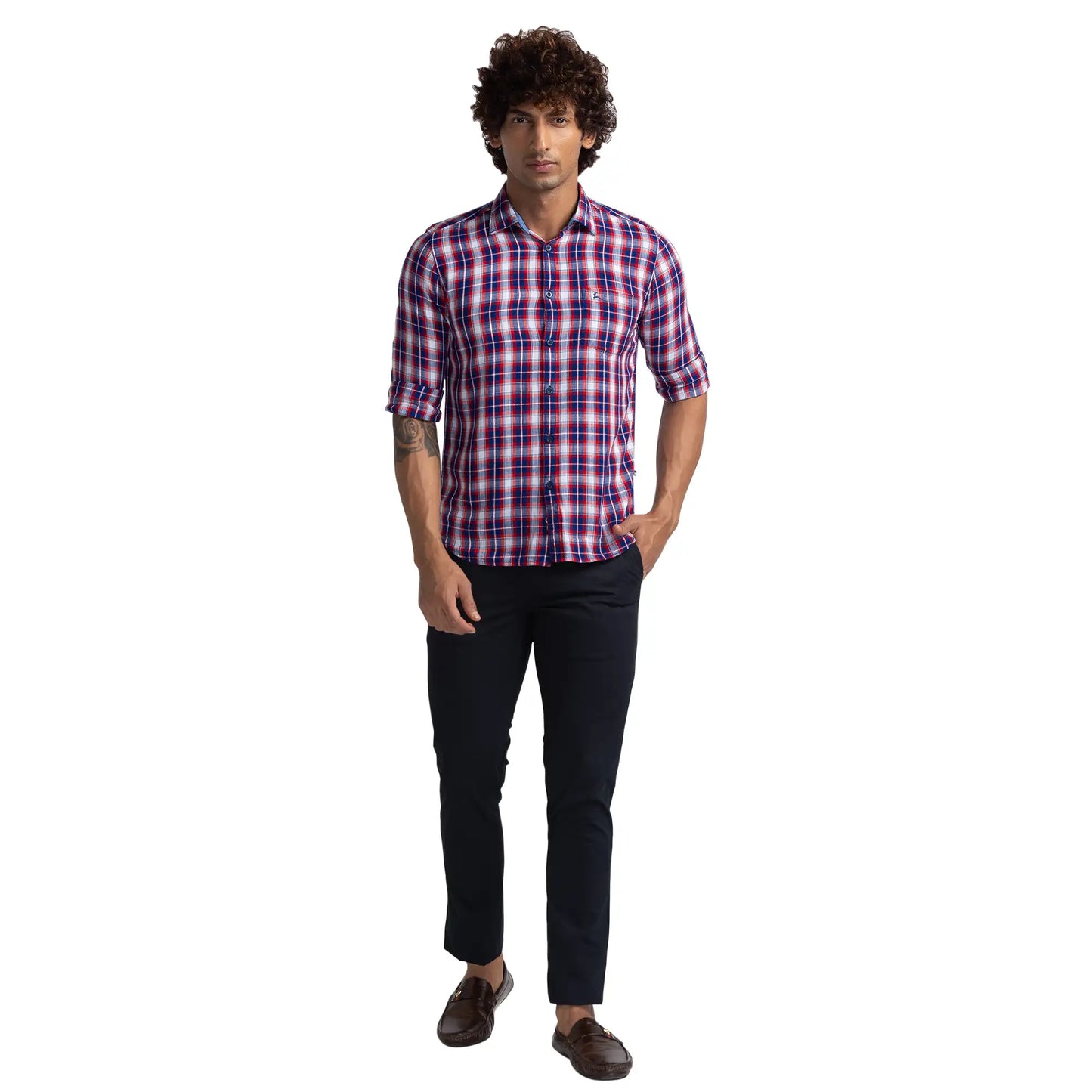Men Slim Fit Red Trouser