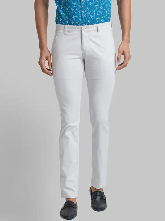 Men Super Slim Fit Khaki Trouser