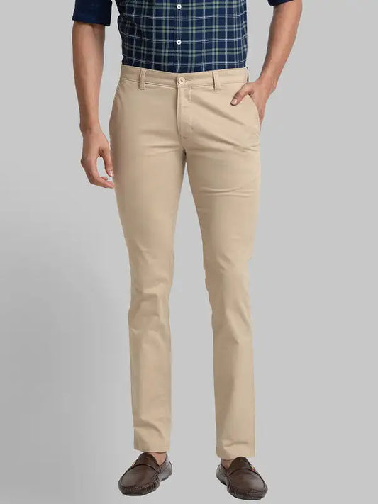 Men Super Slim Fit Green Trouser
