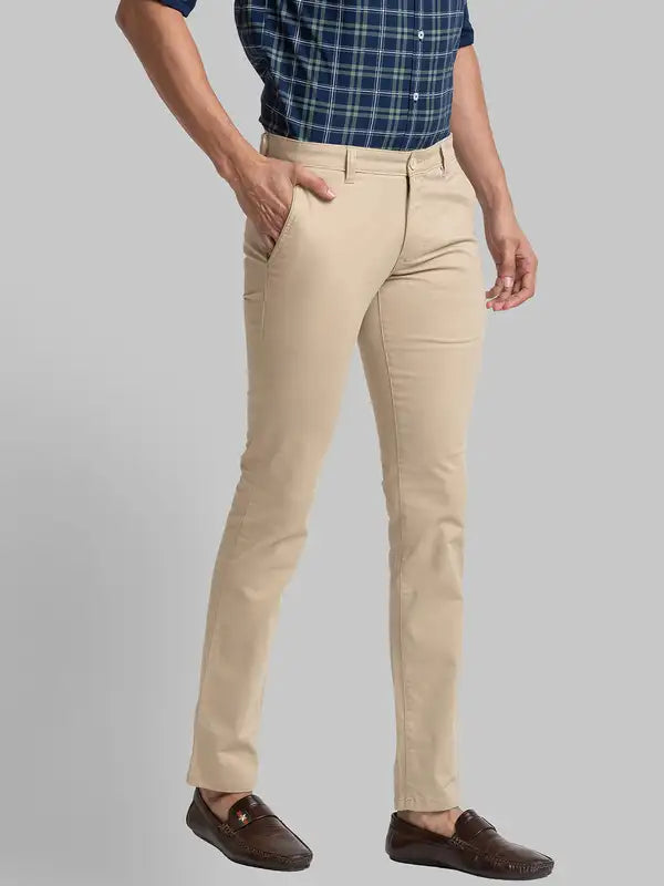 Men Super Slim Fit Green Trouser