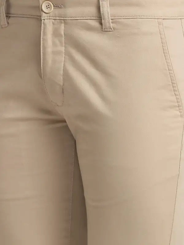 Men Super Slim Fit Green Trouser