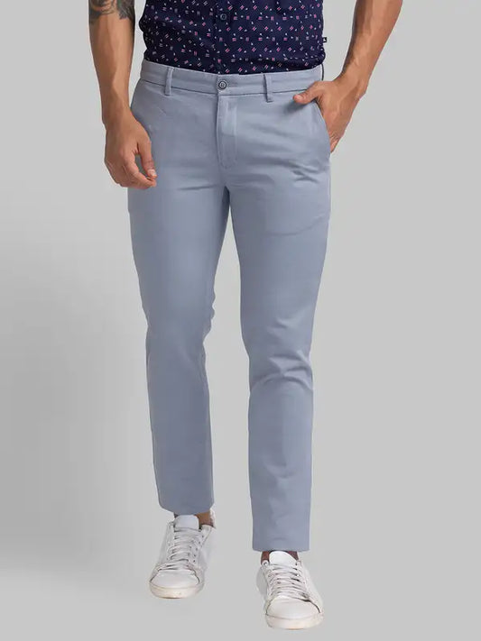 Men Super Slim Fit Green Trouser