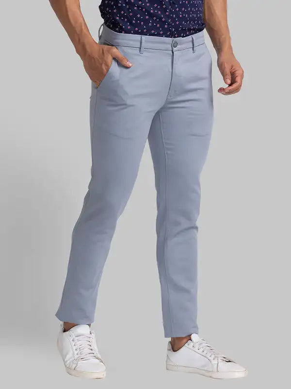Men Super Slim Fit Green Trouser