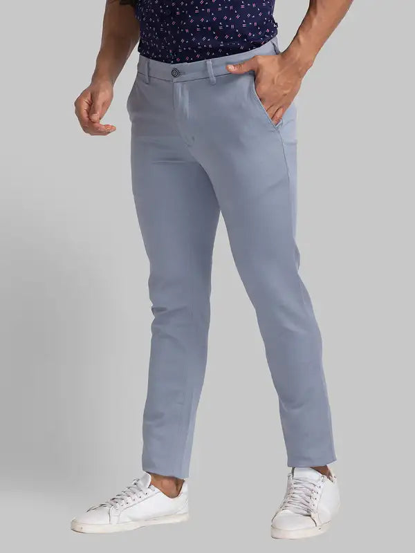 Men Super Slim Fit Green Trouser