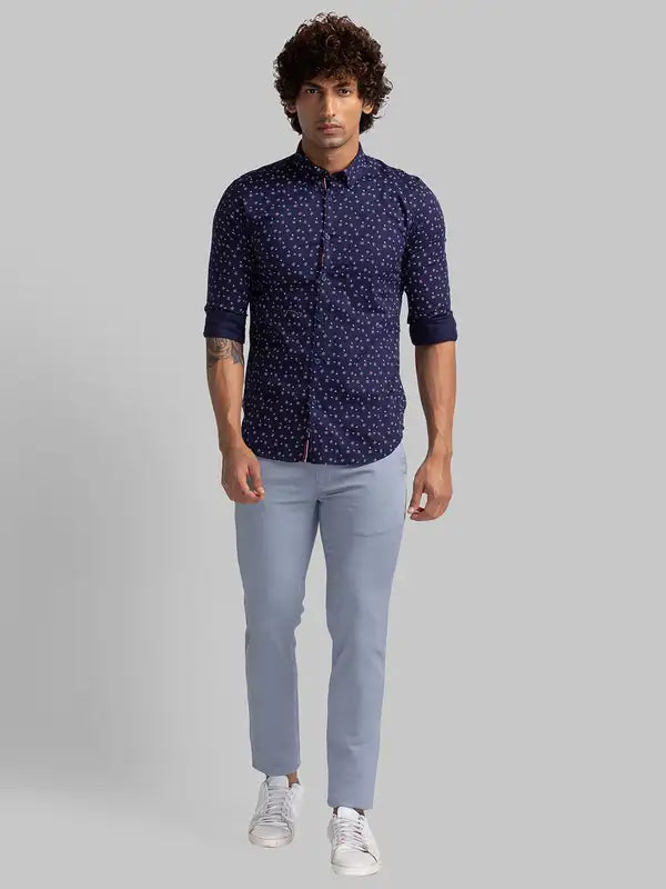 Men Super Slim Fit Green Trouser