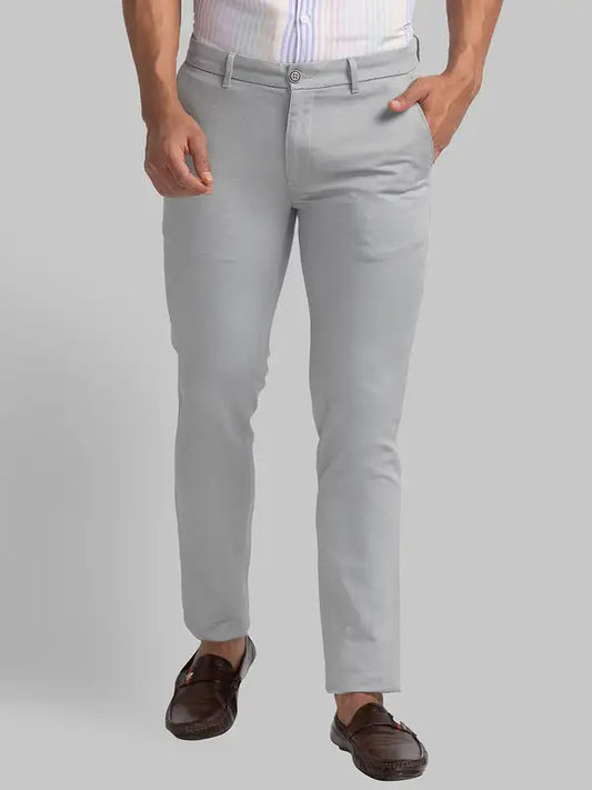 Men Super Slim Fit Blue Trouser