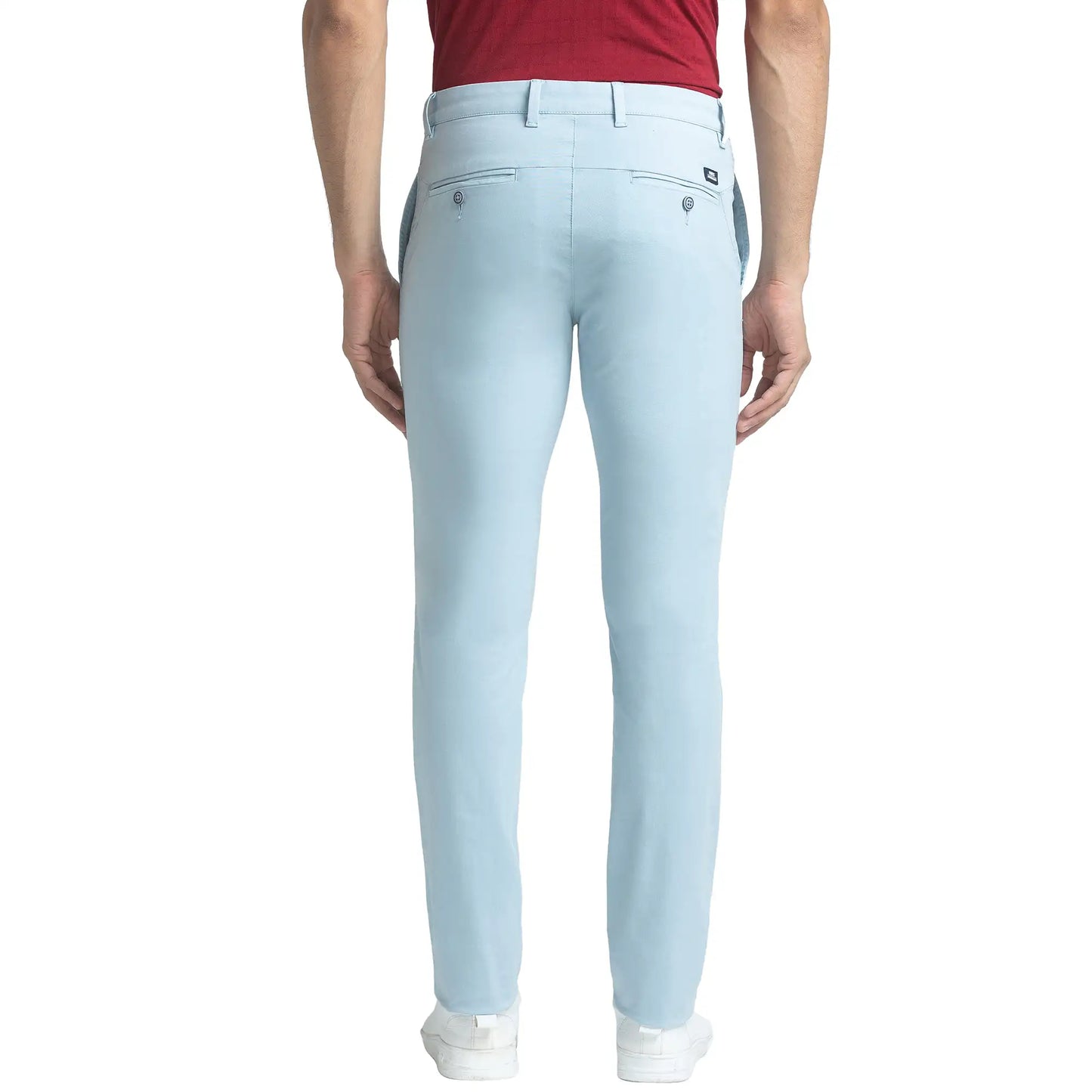 Men Slim Fit Blue Trouser
