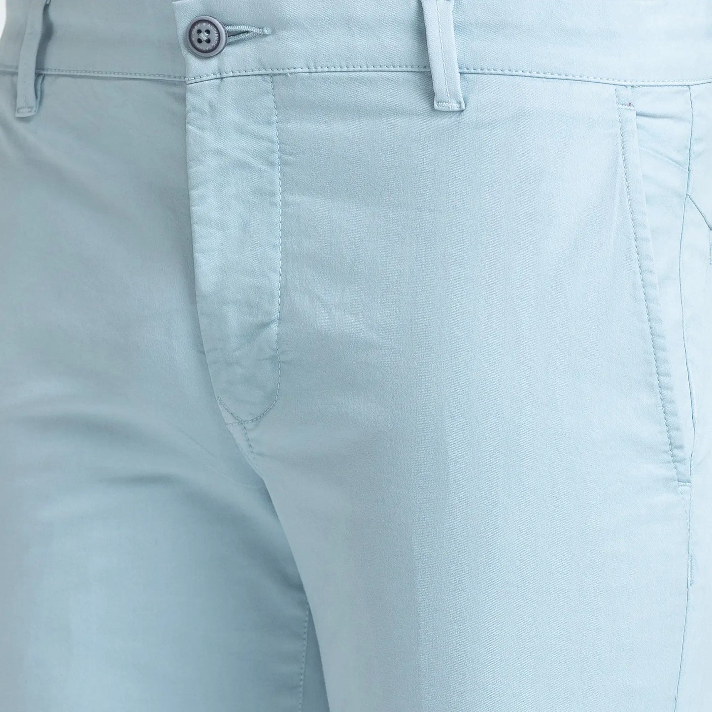 Men Slim Fit Blue Trouser