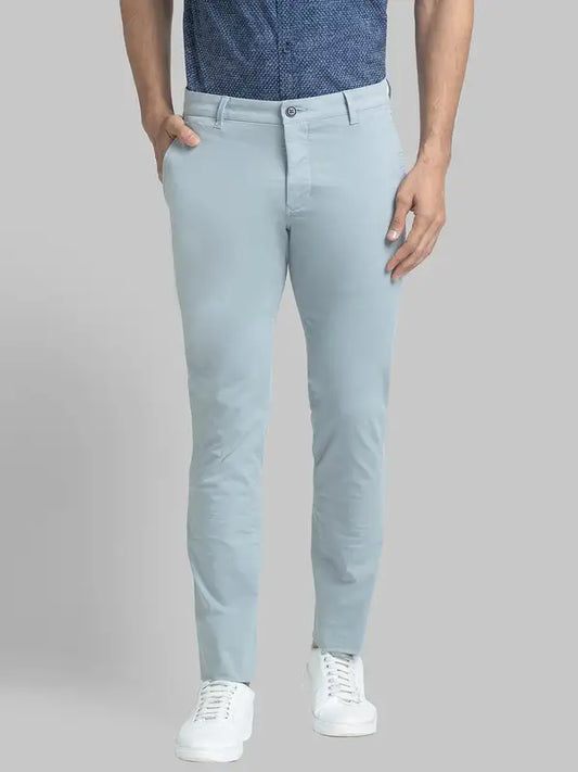 Men Super Slim Fit Green Trouser