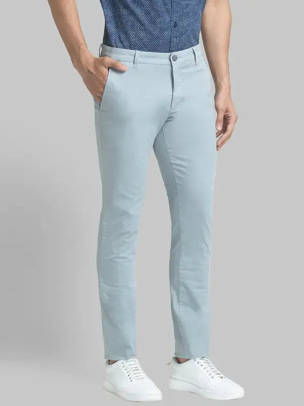 Men Super Slim Fit Green Trouser