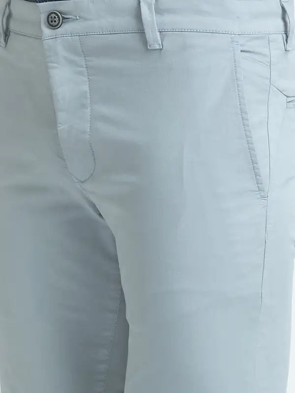 Men Super Slim Fit Green Trouser
