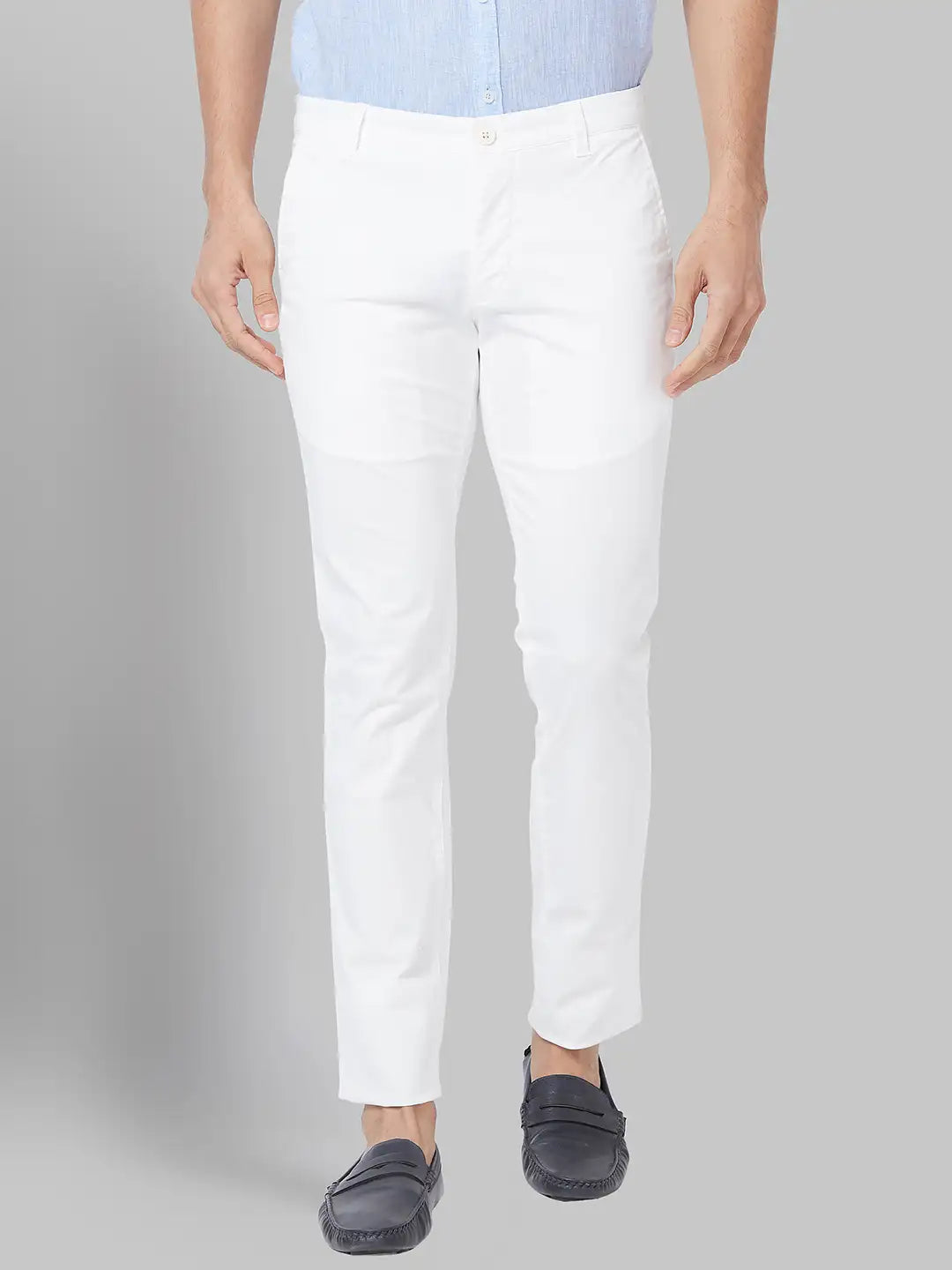 Men Slim Tapered Fit Grey Trouser