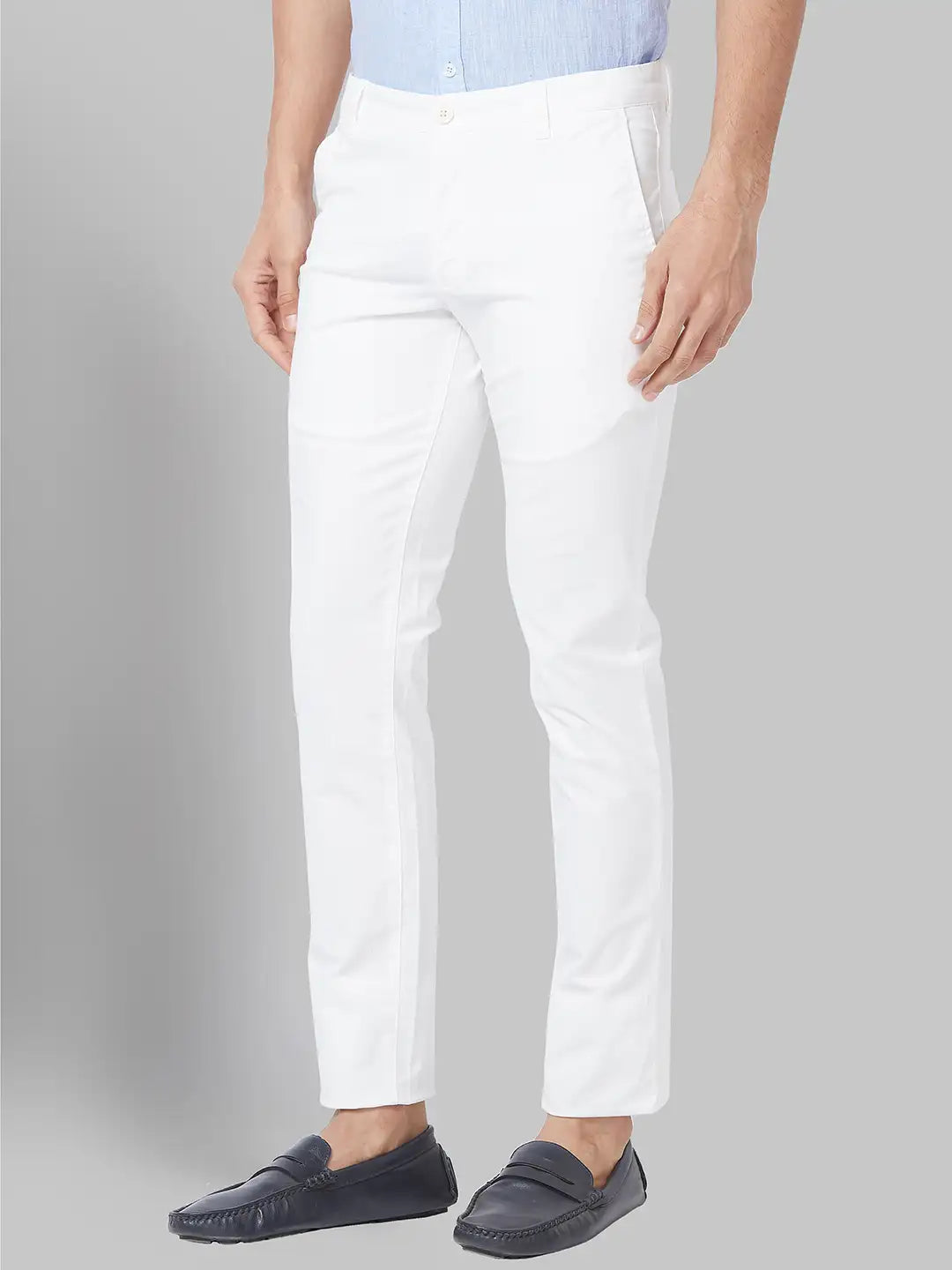Men Slim Tapered Fit Grey Trouser