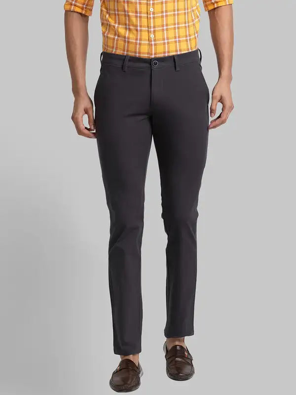 Men Super Slim Fit Khaki Trouser