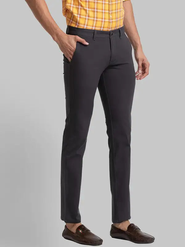Men Super Slim Fit Khaki Trouser