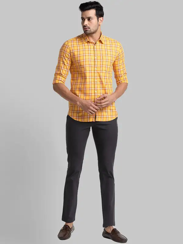 Men Super Slim Fit Khaki Trouser