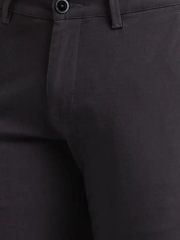 Men Super Slim Fit Khaki Trouser