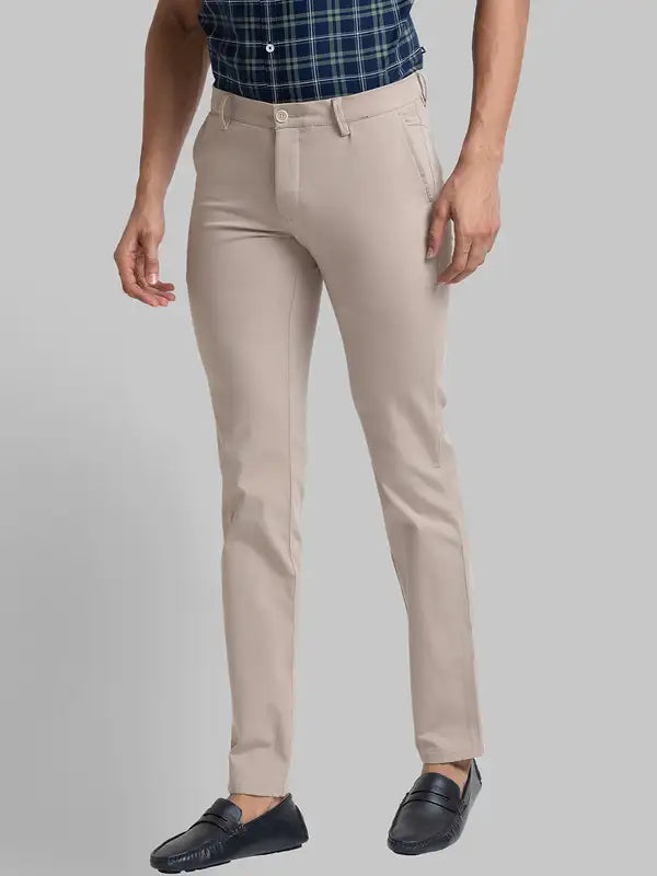 Men Super Slim Fit Blue Trouser