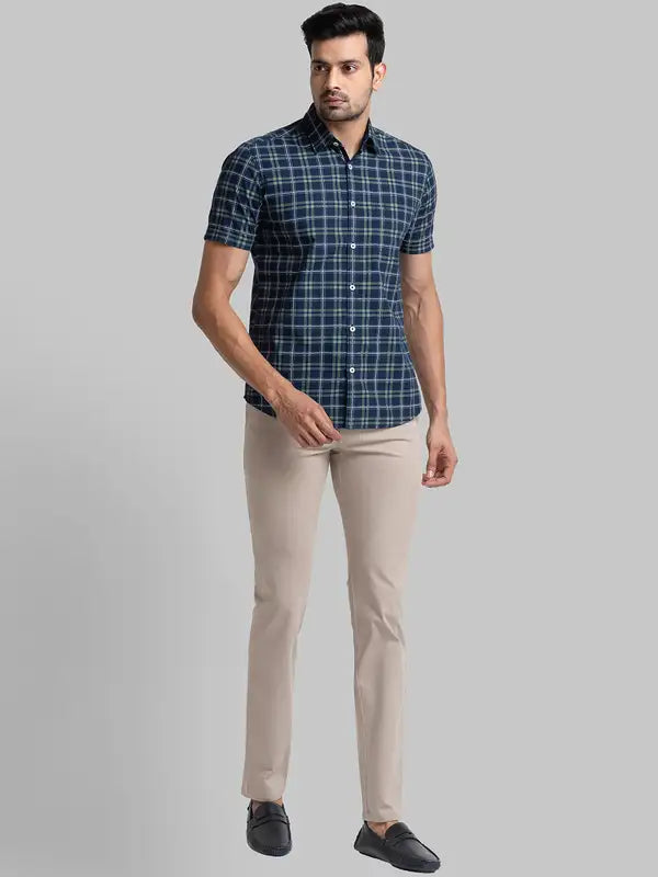 Men Super Slim Fit Blue Trouser