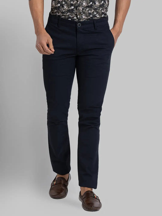 Men Super Slim Fit Blue Trouser