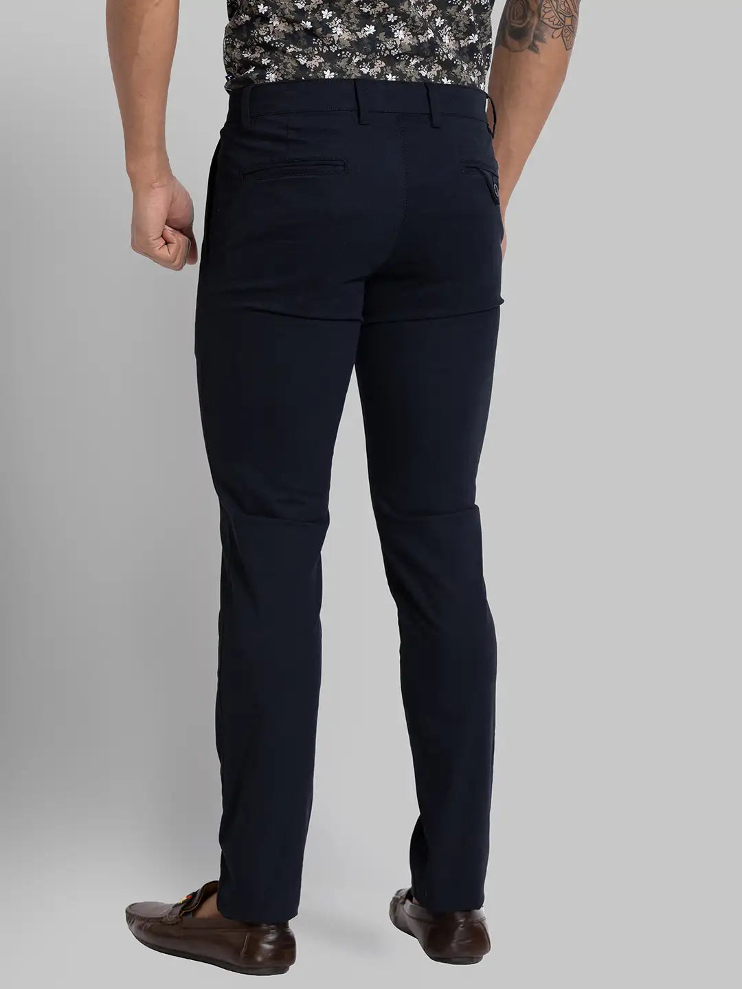 Men Super Slim Fit Blue Trouser