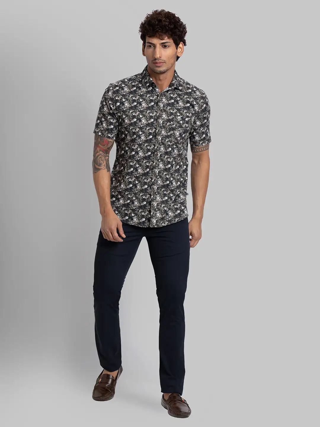 Men Super Slim Fit Blue Trouser