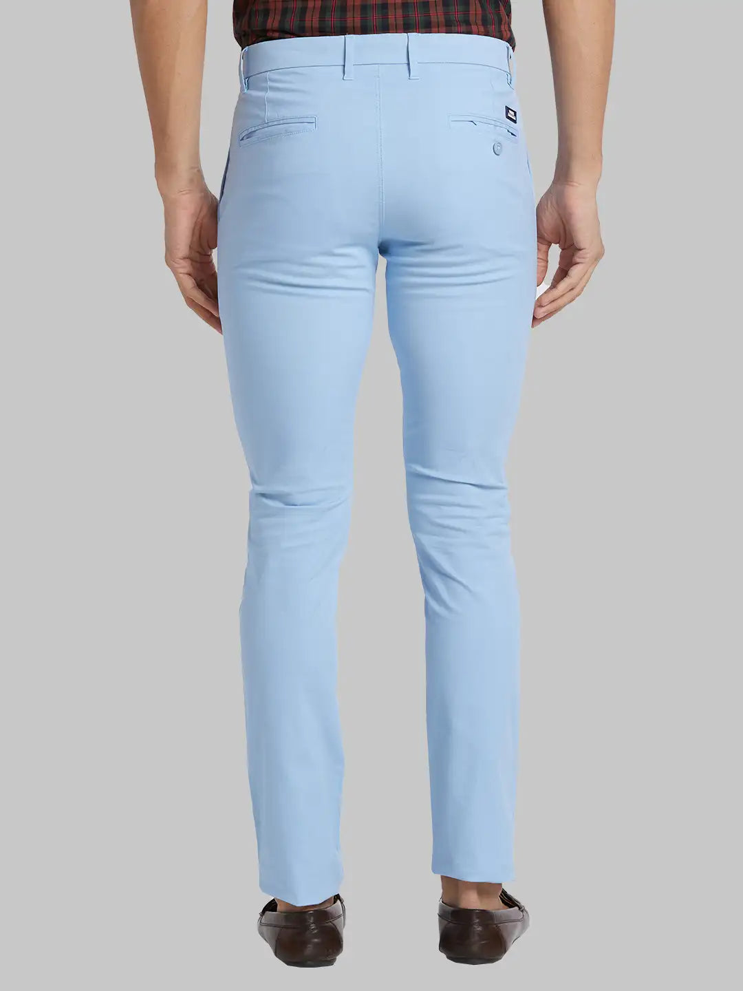 Men Slim Tapered Fit Blue Trouser