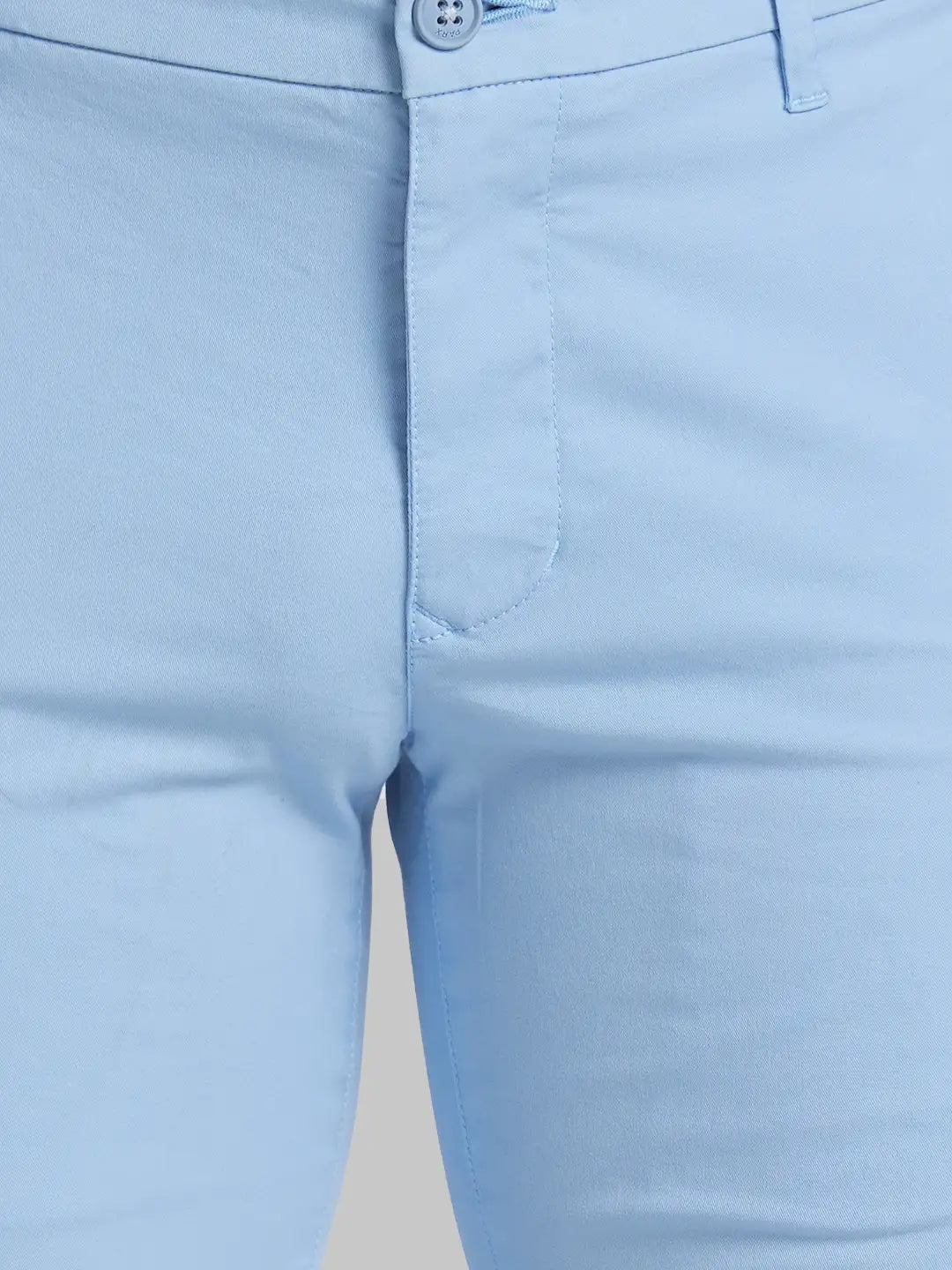 Men Slim Tapered Fit Blue Trouser