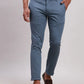Parx Men Blue Super Slim Fit Solid Cotton Spandex Trouser