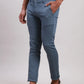 Parx Men Blue Super Slim Fit Solid Cotton Spandex Trouser