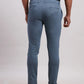 Parx Men Blue Super Slim Fit Solid Cotton Spandex Trouser