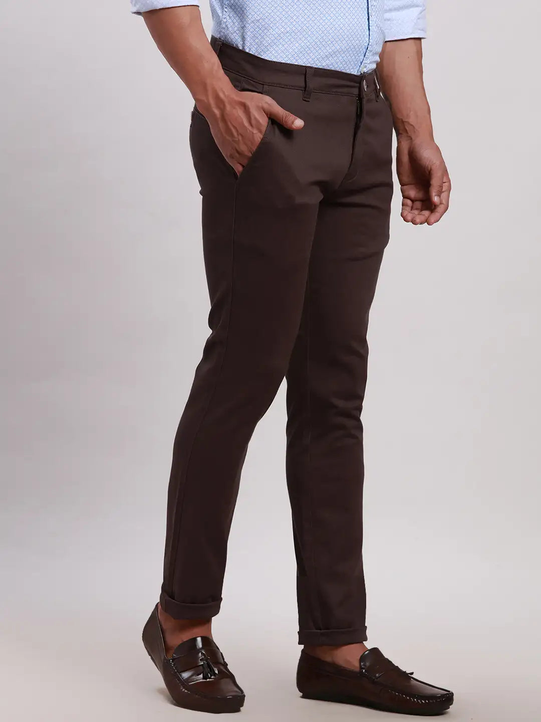Parx Men Grey Super Slim Fit Solid Cotton Spandex Trouser – MyRaymond