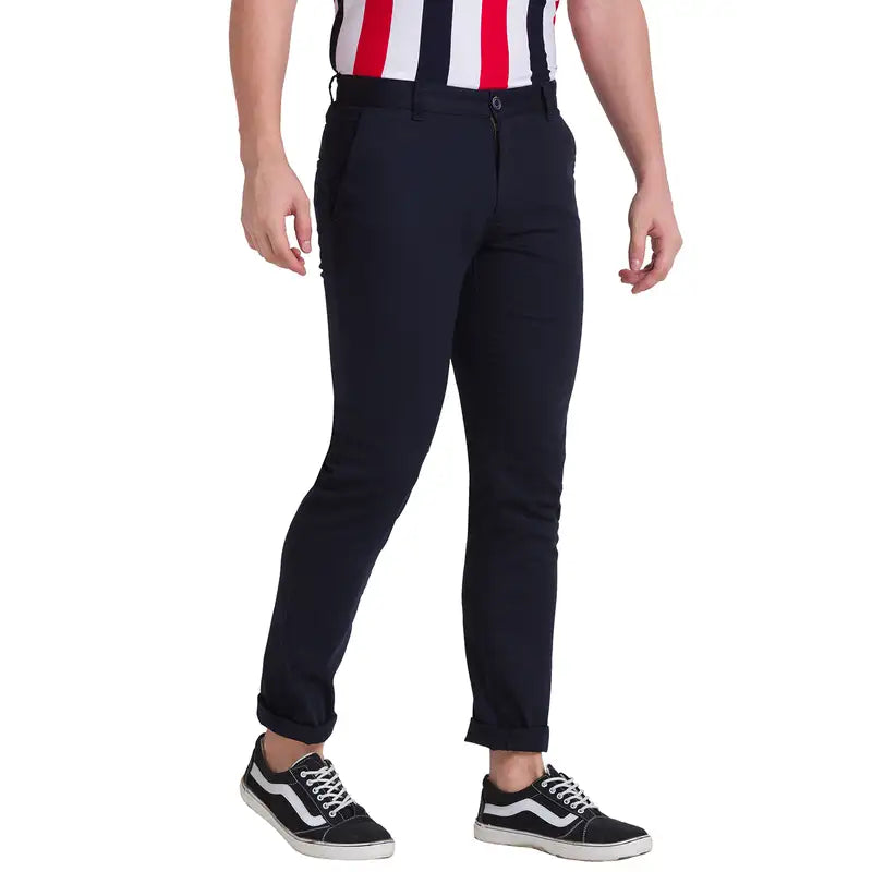 Men Lrt Fit Blue Trouser