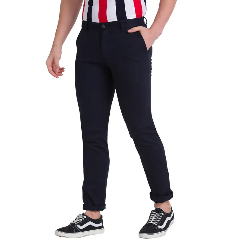 Men Lrt Fit Blue Trouser