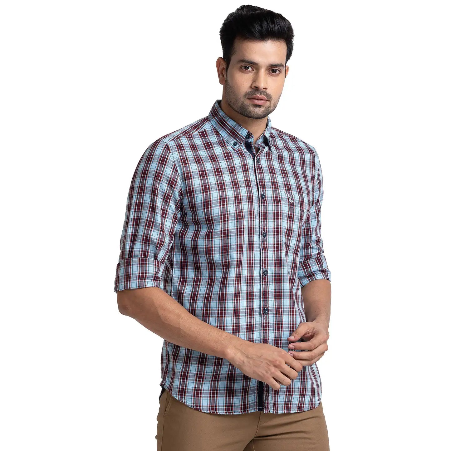 Men Slim Fit Green Trouser