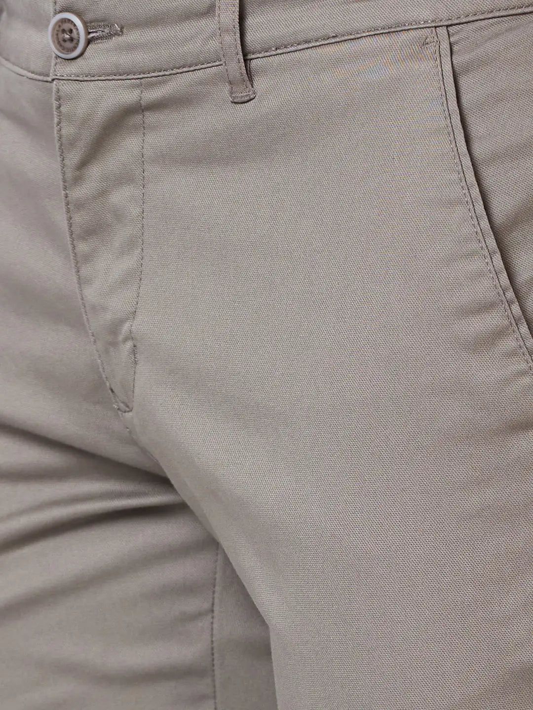 Men Slim Tapered Fit Brown Trouser