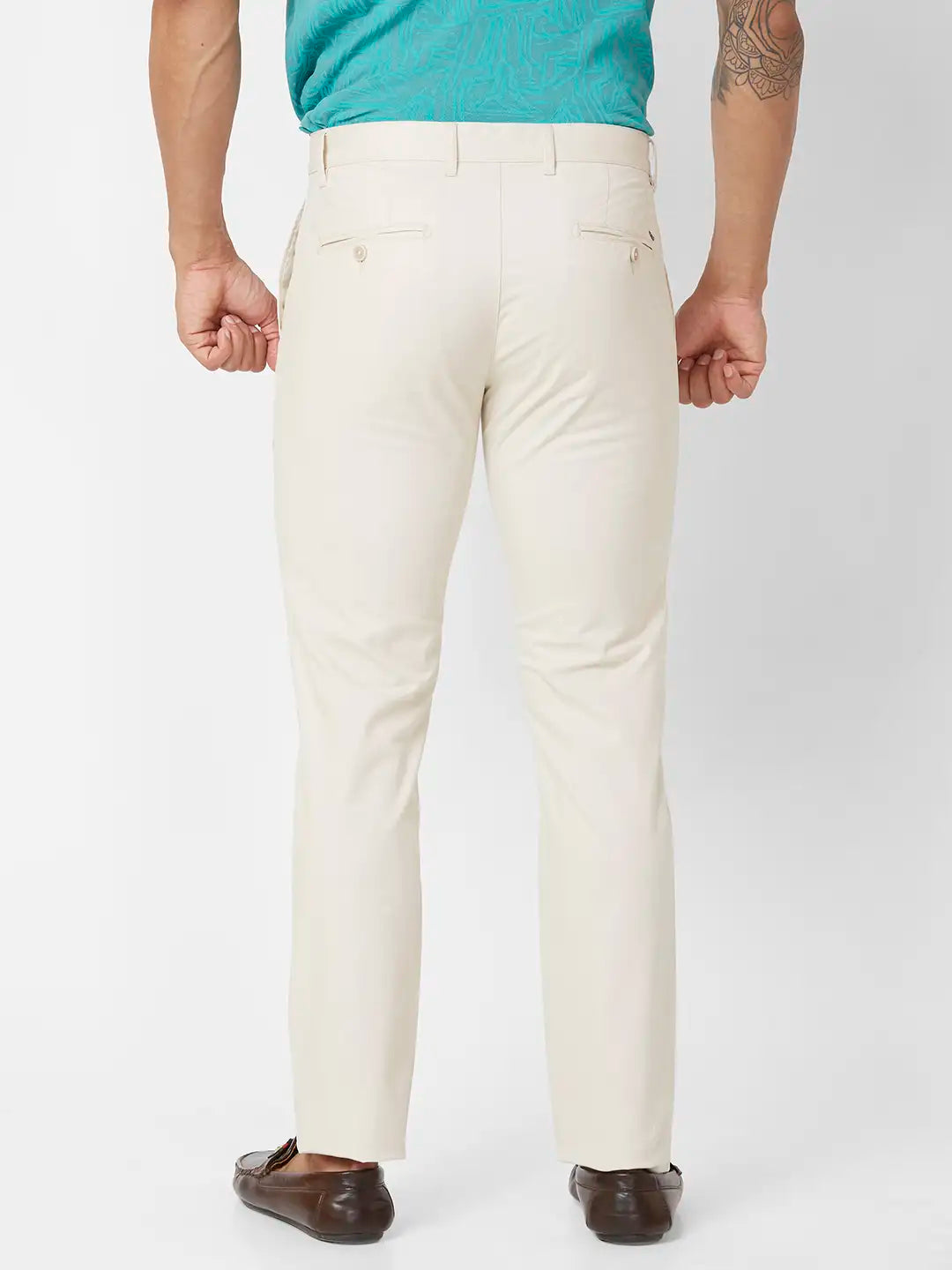 Parx Slim Fit Solid Medium Grey Trouser