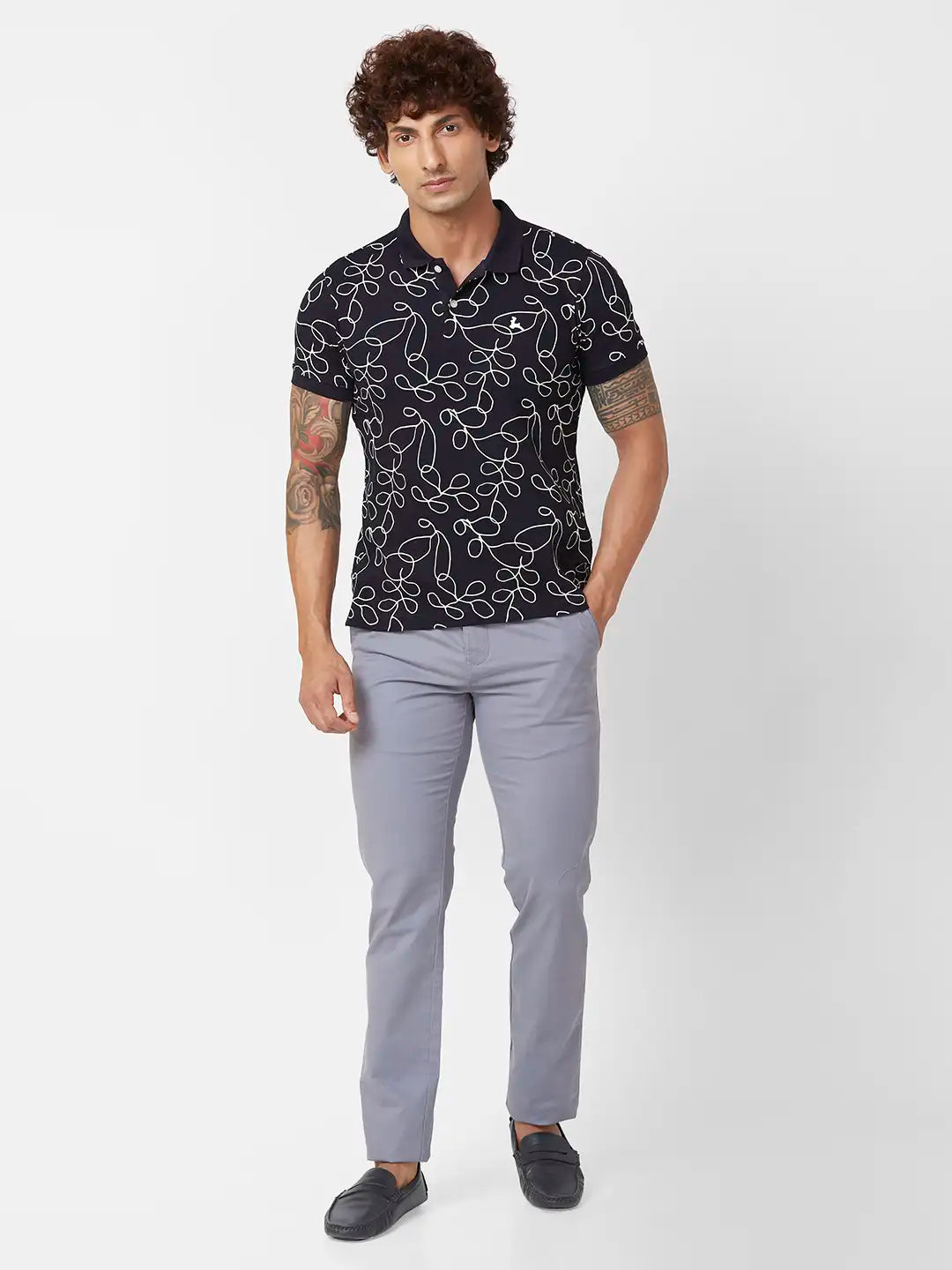Parx Slim Fit Solid Medium Khaki Trouser