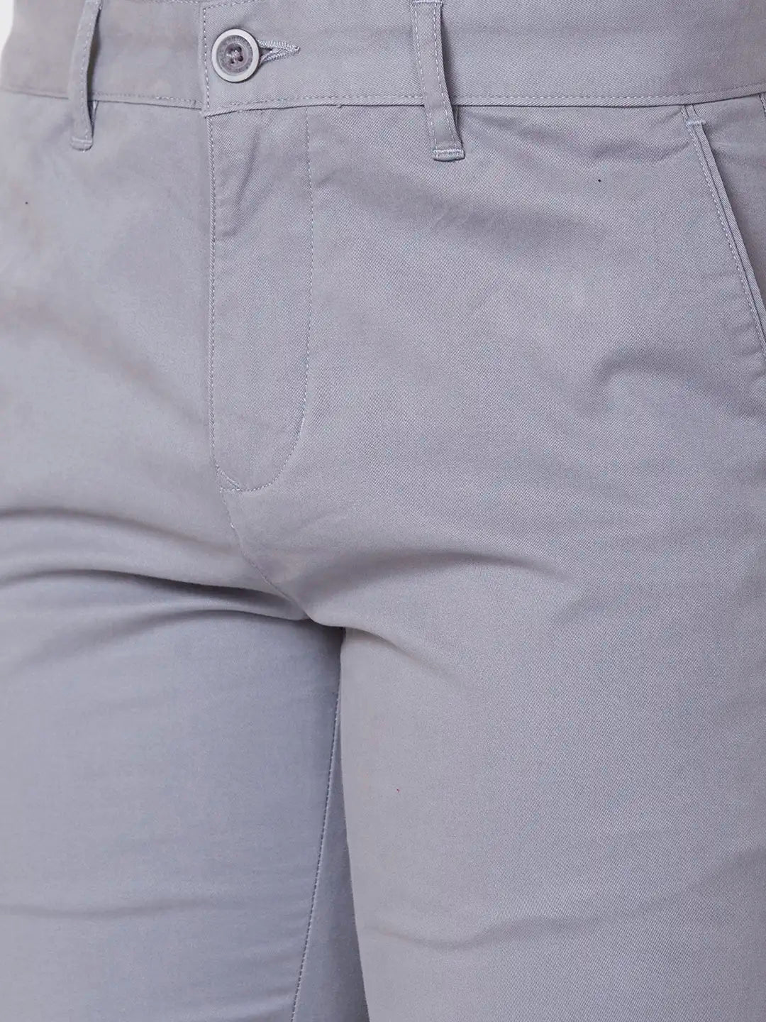 Parx Slim Fit Solid Medium Khaki Trouser