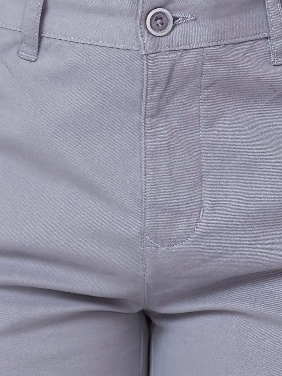 Parx Slim Fit Solid Medium Khaki Trouser