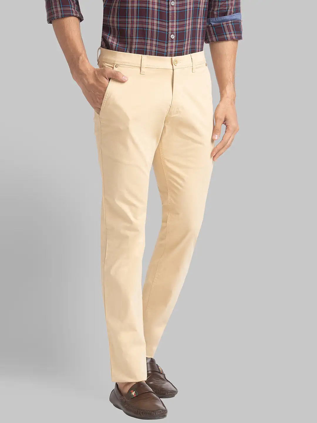 Men Tapered Fit Dark Grey Trouser