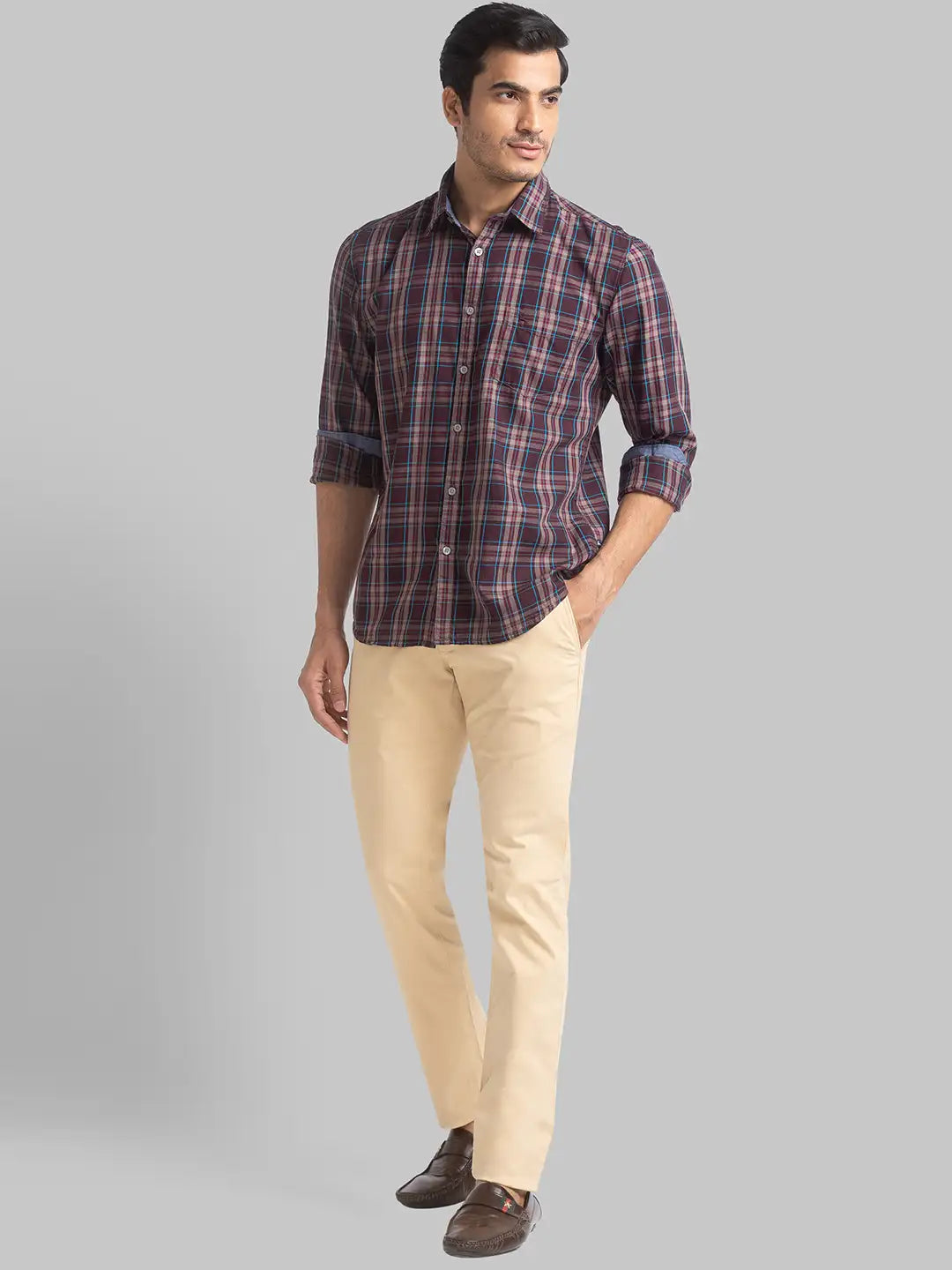 Men Tapered Fit Dark Grey Trouser