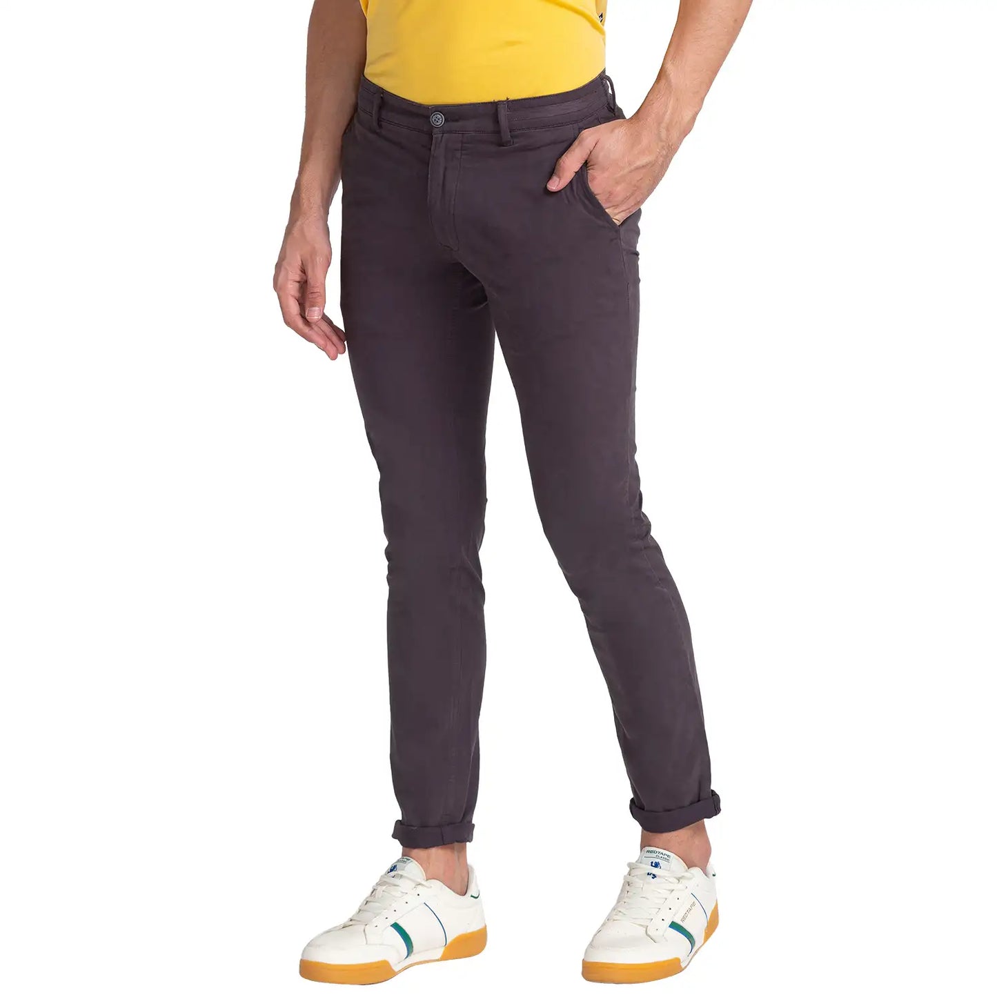 Men Tapered Fit Medium Khaki Trouser