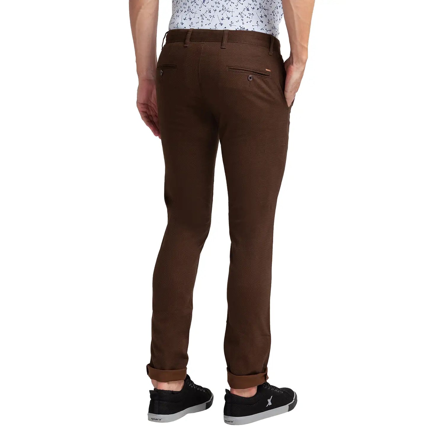 Men Tapered Fit Medium Fawn Trouser