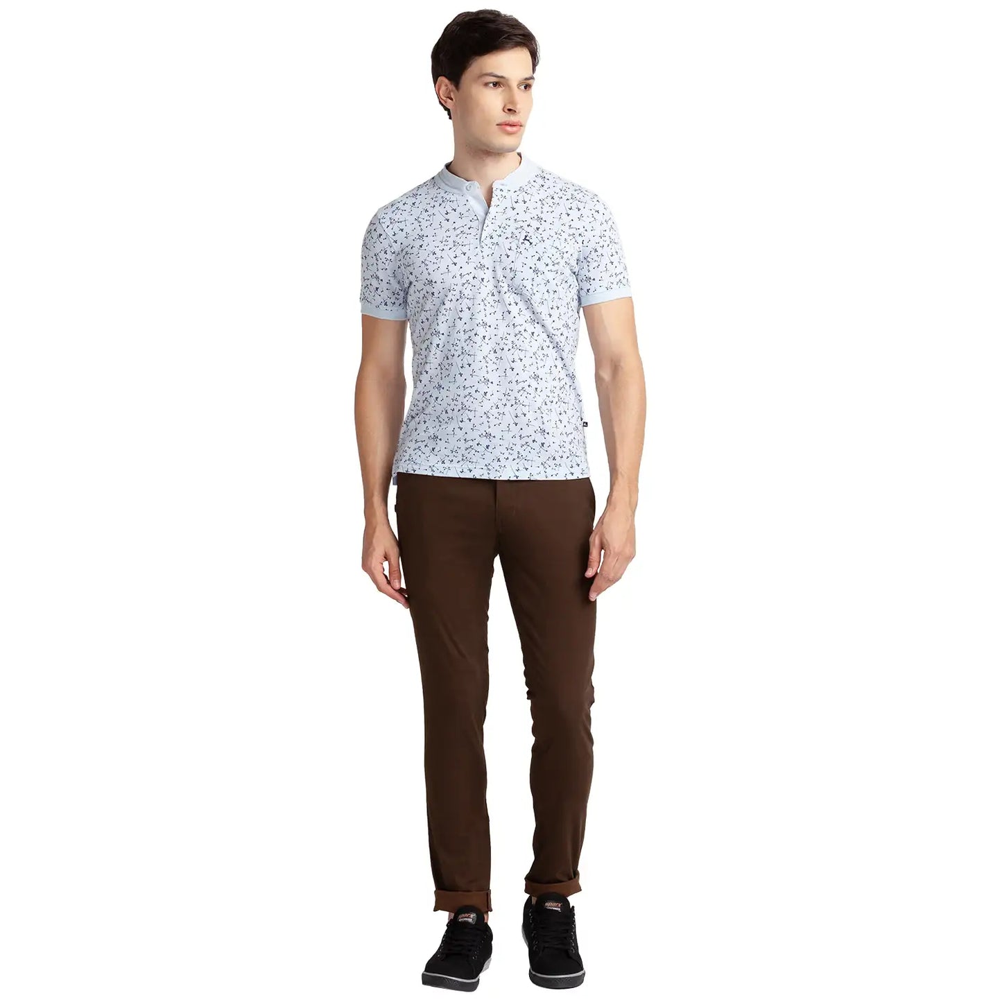Men Tapered Fit Medium Fawn Trouser